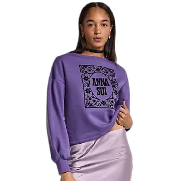 Old Navy x Anna Sui Cropped Fleece Graphic Sweatshirt NWT - Picture 13 of 14